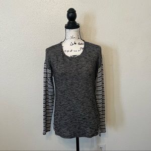 Cato Geometric Tunic Sweater Patch Buttons